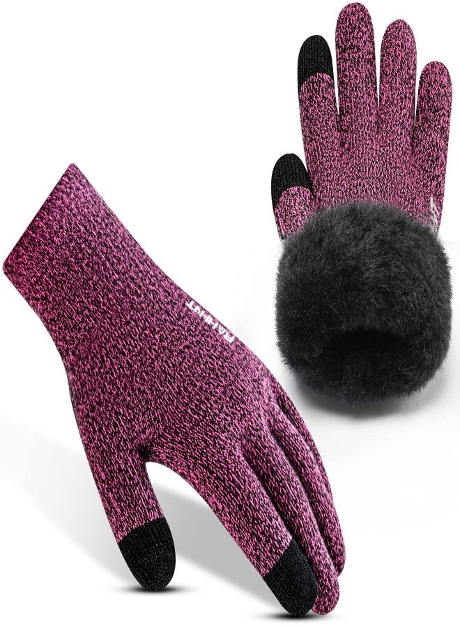Rahhint Wool Winter Gloves Men Women Fleece lined Knit Gloves with Touchscreen Fingers Insulated Gloves Keep Hand Warm Gift - Image 1